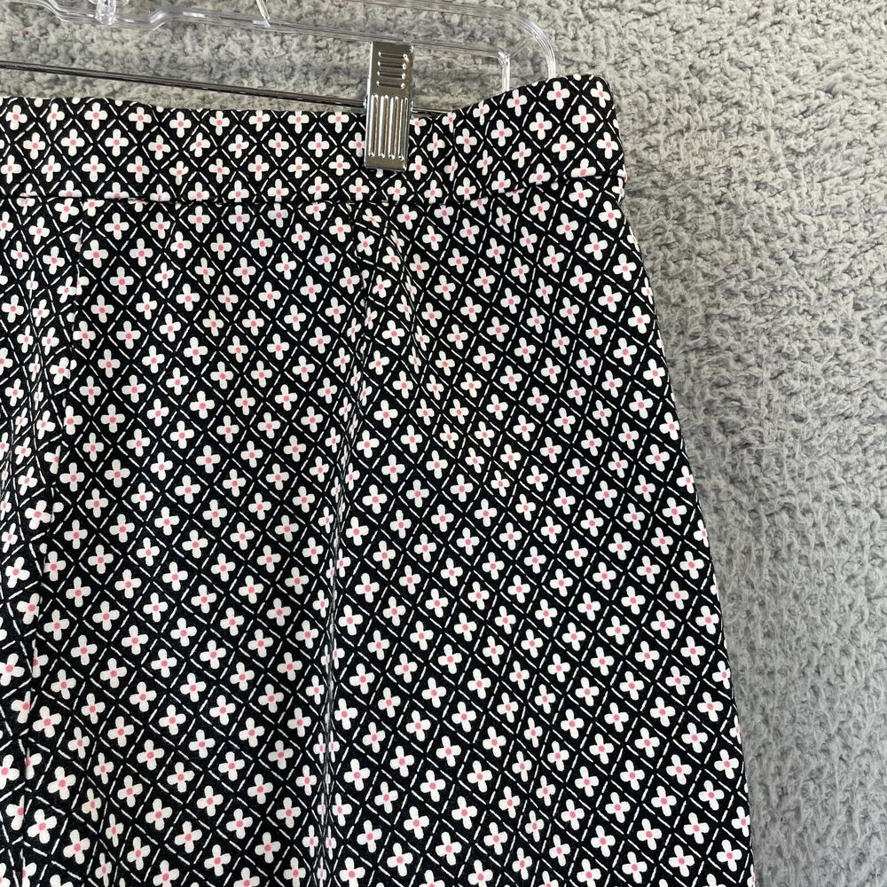 J Jill Capri Pants 12 Black Minimalist Stretchy Geometric Flower All-Over Career - Picture 12 of 13